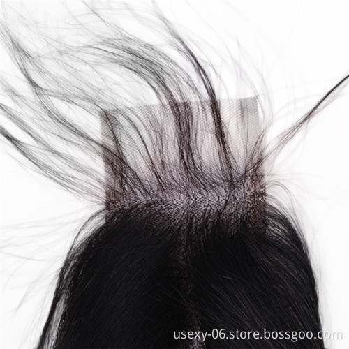 Kim K Kardashian Straight Closure,Deep Middle Part 100% Human Hair 2x6 Lace Closure With Baby Hair,2x6 Swiss Lace Closure